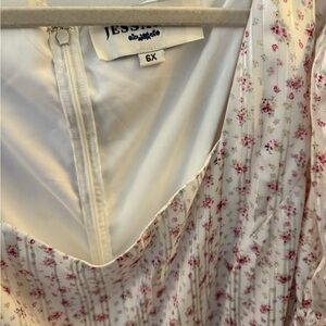 JessaKae White Dress with Pink Floral Pattern 6X